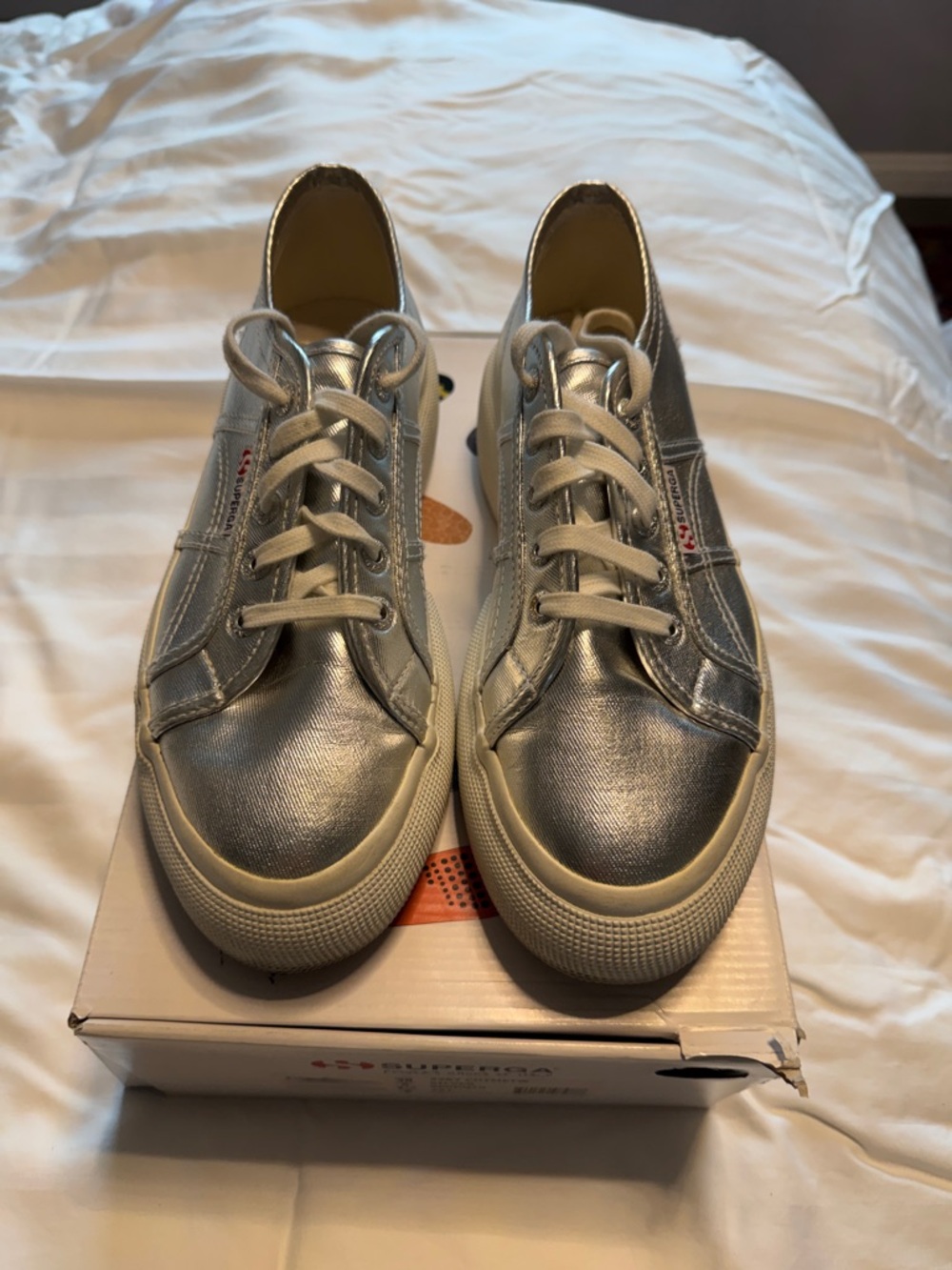 Superga Men's Metallic Silver Low-Top Sneakers